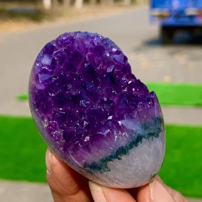 128GNatural agate Amethyst geode quartz cluster crystal mineral specimen Healing - Image 1 of 4