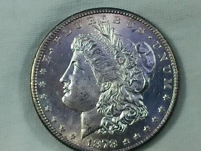 Attractive Raw 1878 S Mirror Proof Like Reverse Morgan Silver Dollar - Authentic - Image 1 of 4