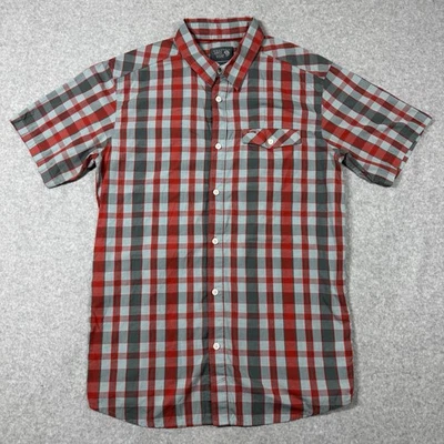 Mountain Hardware Shirt Mens Medium Short Sleeve Red Gray Outdoor Hiking - Image 1 of 4