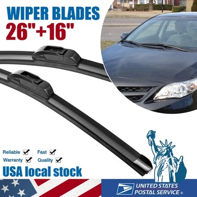 OEM Quality Wiper Blades 26"&16" U/J Hook For 2007-18 Acura RDX Genesis G80 G90 - Image 1 of 4