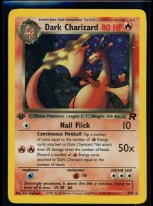 2000 Team Rocket 1st Edition Dark Charizard 4/82 Holo Foil Pokemon HP - Picture 1 of 2