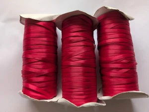 RESTPOSTEN: 3 Teilrollen à 7mm dunkelrosa doppelseitiges Satinband - Bild 1 von 3