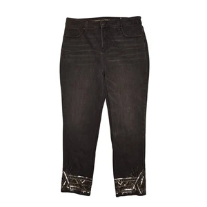 Jean Chico's CHICO'S $99 Desteñido Negro Novia Art Deco Tobillo 1.5 / EE. UU. 10 - Imagen 1 de 4