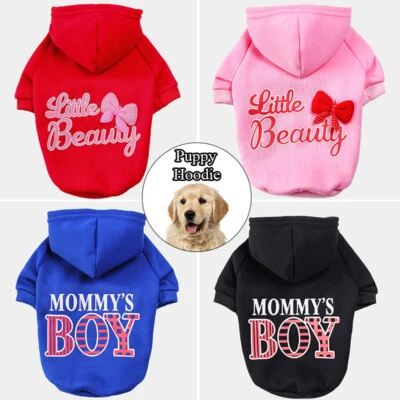 Puppy Dog Clothes Hoodie Small Dogs Chihuahua Pet Warm Bow Sweater Autumn Wint ' - Image 1 of 4