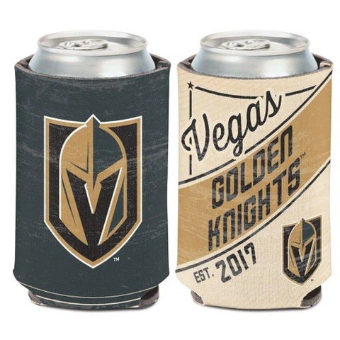 Vegas Golden Knights 12oz Two Sided Vintage Can Cooler [NEW] Holder Foam Koozie Cover