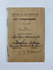 Chemins de Fer Orientaux Supply Card 1st Class Constatinople 1924 Ephemera - Picture 1 of 3