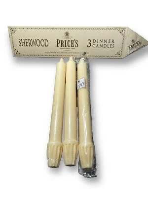 Price’s Sherwood 蜡烛 10 英寸三支象牙白自装晚餐蜡烛 — 第 1/4 张图片