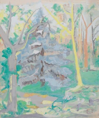 Bernat YLLA (1916-1994) Paysage Grande gouache André Lhote catalan Bernart Ylla - Photo 1/4