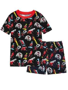 Disney Incredibles Toddler & Boys Black & Red Dash Pajamas Shorts Sleep Set 7 - Picture 1 of 1