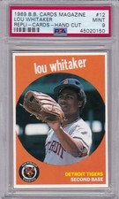 1989 Baseball Cards Magazine #12 LOU WHITAKER PSA 9 MINT RARE 1/1 Detroit TIGERS