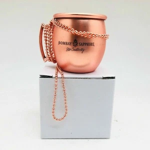 Bombay Sapphire Copper Clad MINI  Moscow MULE MUGS with Chain  HOLIDAY SALE - Picture 1 of 2