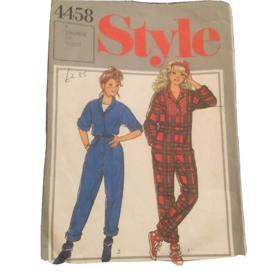 style 4458 girls jumpsuit sewing pattern cut to age 10 years vintage 1985  - Image 1 of 4