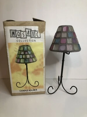Soporte de luz de té de vidrio de mosaico romántico tealight ¡Nuevo!! Foto 1 de 4