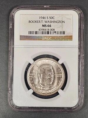 1946-S Booker T Washington Half Dollar Silver NGC MS66 - Image 1 of 2