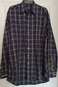 Burberry London Plaid Long-sleeved Button Up Shirt Men's Size LT - Picture 1 of 5
