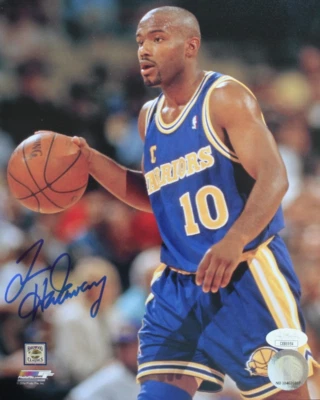 Tim Hardaway Golden State Warriors RUN TMC Autographed Signed 8x10 Photo JSA COA - Image 1 of 4