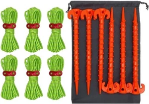 Outdoor Guy Lines Tent Cords Lightweight Camping Rope 4mm 6 Pack 16 ft Hiking - Picture 1 of 7