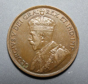 MONEDAS CANADIENSES 1916 CENTAVO GRANDE REY JORGE V - Imagen 1 de 2