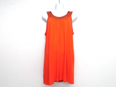 Blusa túnica naranja sin mangas Michael Kors para mujer talla M Foto 1 de 4