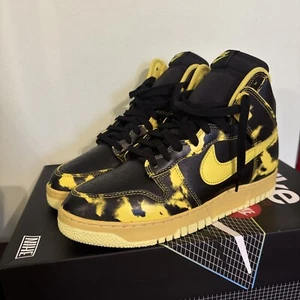Nike Dunk 1985 High Yellow Acid Wash size 10.5 brand new with extra laces - Picture 1 of 22