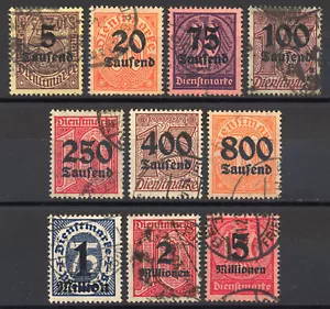 MiNr. 89-98 + Lote DR sellos de servicio - con Bdr. negro Impresión - o / * / ** - Imagen 1 de 8