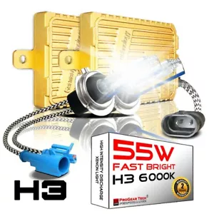 Heavy Duty 55W H3 6000K Fast Bright AC HID Conversion Kit Headlight Fogli - Picture 1 of 13