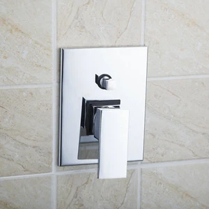 Chrome Bathroom Square Control Valve Wall Mounted With Handle For Shower Head - Picture 1 of 4