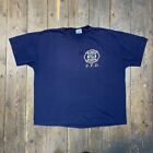 Hanes Philadephia Fire Dept T-Shirt Y2k Graphic Short Sleeve Tee, Blue, Mens Xl