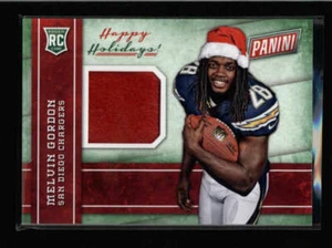 MELVIN GORDON 2015 PANINI BLACK FRIDAY ROOKIE HOLIDAY SANTA HAT RELIC AX1297 - Picture 1 of 1