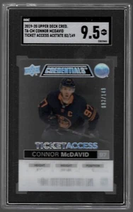 2019-20 Connor McDavid Upper Deck Credentials Ticket Access Acetate /149 SGC 9.5 - Picture 1 of 2