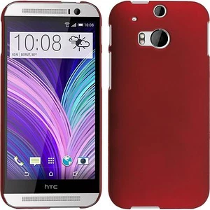 Custodia Rigida HTC One M8 - gommata rosso Cover - Foto 1 di 4