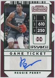 Reggie Perry 2020 Contenders Selecciones del Draft Juego Boleto Variación Verde AUTO #82 - Imagen 1 de 2