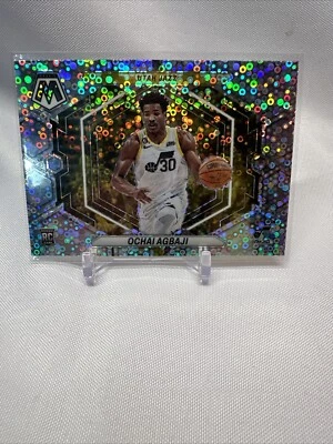 2022-23 Panini Mosaic Ochai Agbaji Rookie VARIATION Disco Prizm UTAH JAZZ - Image 1 of 2