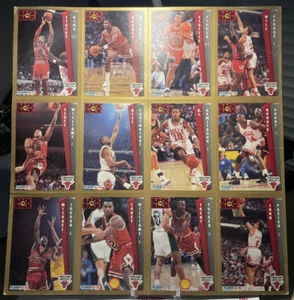 🔥 1992-93 Fleer Chicago Bulls Back-2-Back Uncut Sheet Jordan Pippen Paxson 🔥 - Picture 1 of 8