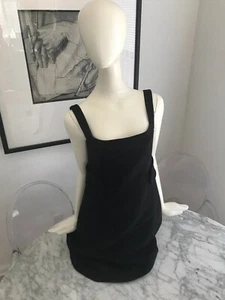 Women's PRADA Iconic 100% Wool Heavy Black Dress Size 42 ITALY - Picture 1 of 15