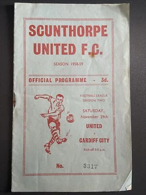 Scunthorpe United v Cardiff City(Division 2 58/9) 29/11/58 RS - Image 1 of 3