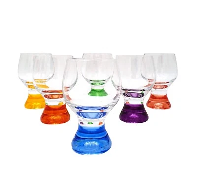 Weingläser Biergläser Likörgläser Bohemia Kristall Gina Painted Handbemalt 6er  - Bild 1 von 4