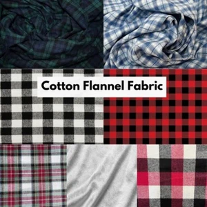 FabricLA 100% Cotton Tartan Flannel Fabric - 58/60" Wide - Picture 1 of 23