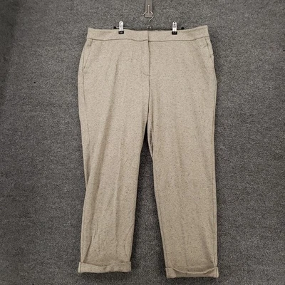 Pantalones de vestir Talbots para mujer 2X beige tiro alto elástico frente plano puños pantalón Foto 1 de 4
