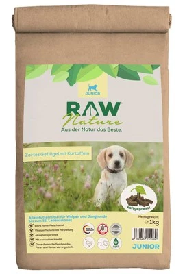 RAW Nature 1kg Trockenfutter JUNIOR - Natürlich Kaltgepresst - Gtreidefrei - Bild 1 von 4