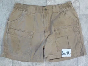 Pantalones Cortos Carga Pesca Cabela's 6 Bolsillos Para Hombre Marrón Óxido Lados Elásticos Talla 36 - Imagen 1 de 6