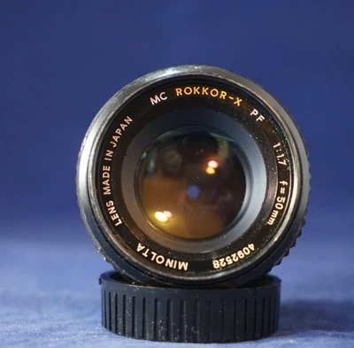 Minolta MC Rokkor-X PF 50mm f/1.7 Prime Lens with Caps - Image 1 of 4