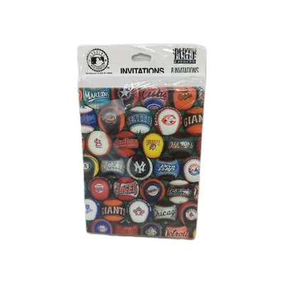 Vintage MLB Baseball Logos Party Invitations Hallmark 8 ct From 1998 - Image 1 of 4
