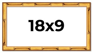 18x9 Frame Gold Bamboo Picture Frame Modern Photo Frame UV Acrylic, Acid Free - Picture 1 of 10