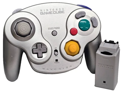 Platinum Nintendo Gamecube Wavebird Controller + Receiver Dongle DOL-004 - Image 1 of 4