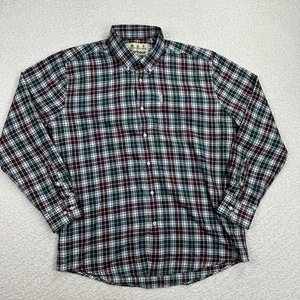 Barbour Men's Flannel Shirt Size XL Regular Fit Green Plaid Long Sleeve Stretch - Picture 1 of 9