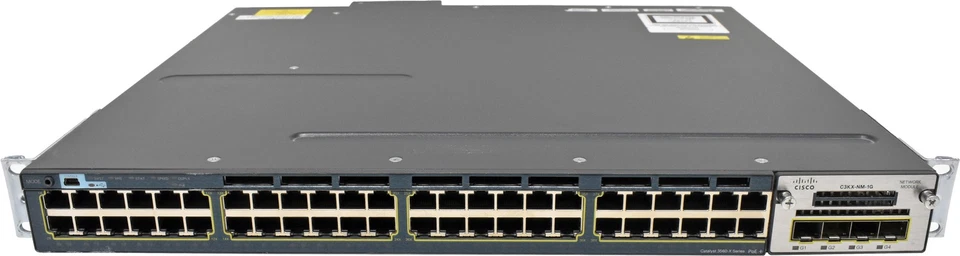 Cisco Catalyst WS-C3560X-48PF-S 48 porte RJ-45 PoE + switch GE + C3KX-NM-1G 1... - Immagine 1 di 4