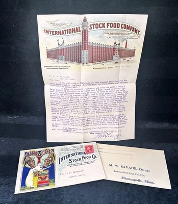 Membrete y sobre a todo color International Stock Feed Company 1914 Foto 1 de 2