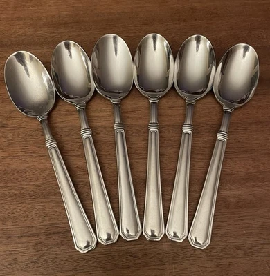 Vintage Pfaltzgraff PROVIDENCE Lot of 6 Oval/Soup Spoons 18/8 Stainless Flatware - Image 1 of 4