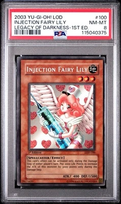 2002 Yu-Gi-Oh! Injection Fairy Lily Legacy of Darkness LOD 1st Ed Secret PSA 8 - Image 1 of 2
